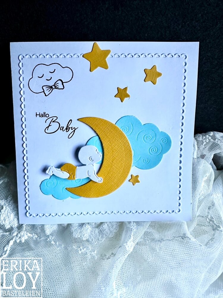 Größenangabe für Stanzschablone Wolken und Mond Set