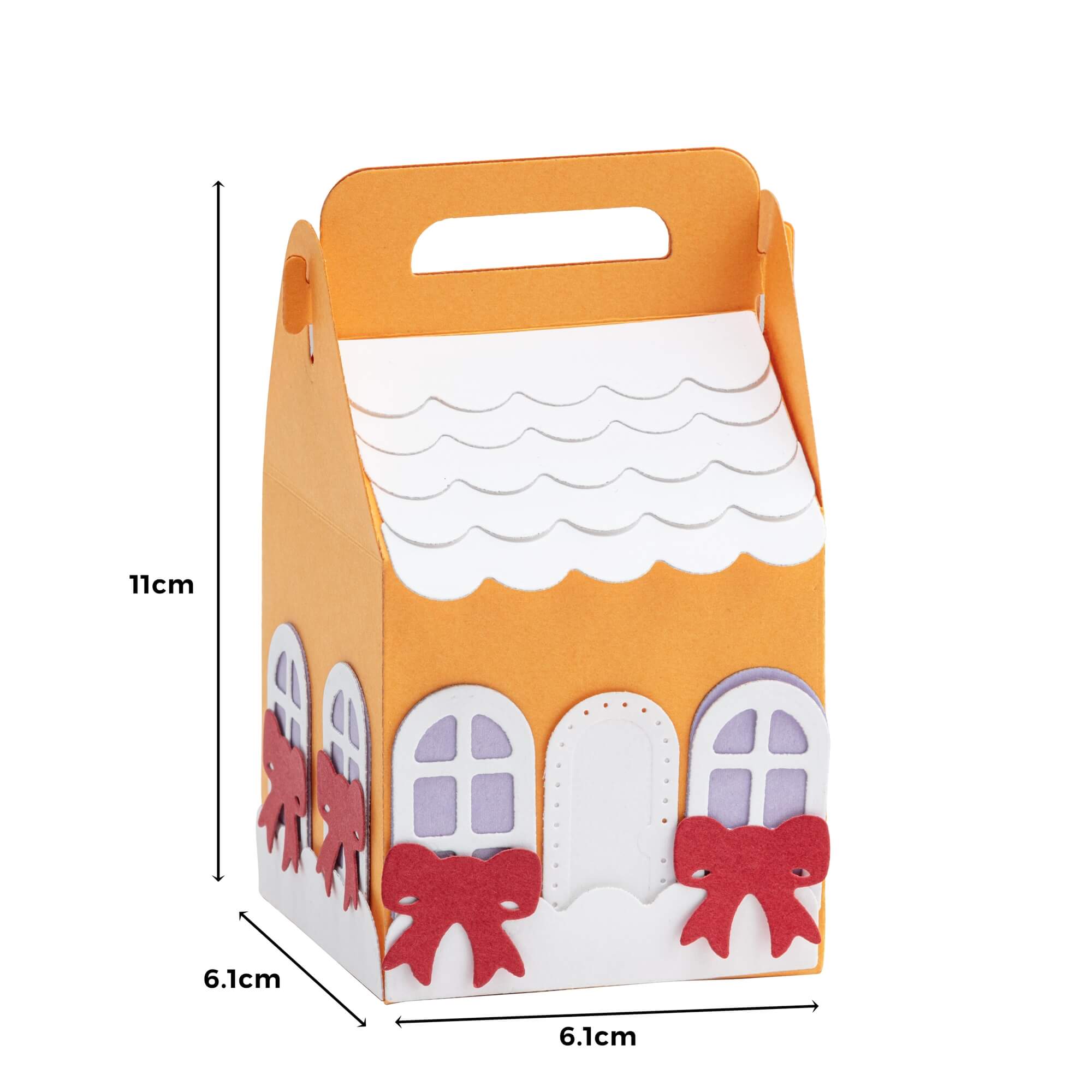 Das Stanzschablone Bastelset für eine Schachtel mit winterlichen Motiven von Stanzenshop.de ist 11 cm hoch und 6,1 cm breit - ideal als Geschenkbox oder Ergänzung zu deinem Bastelset Weihnachten.