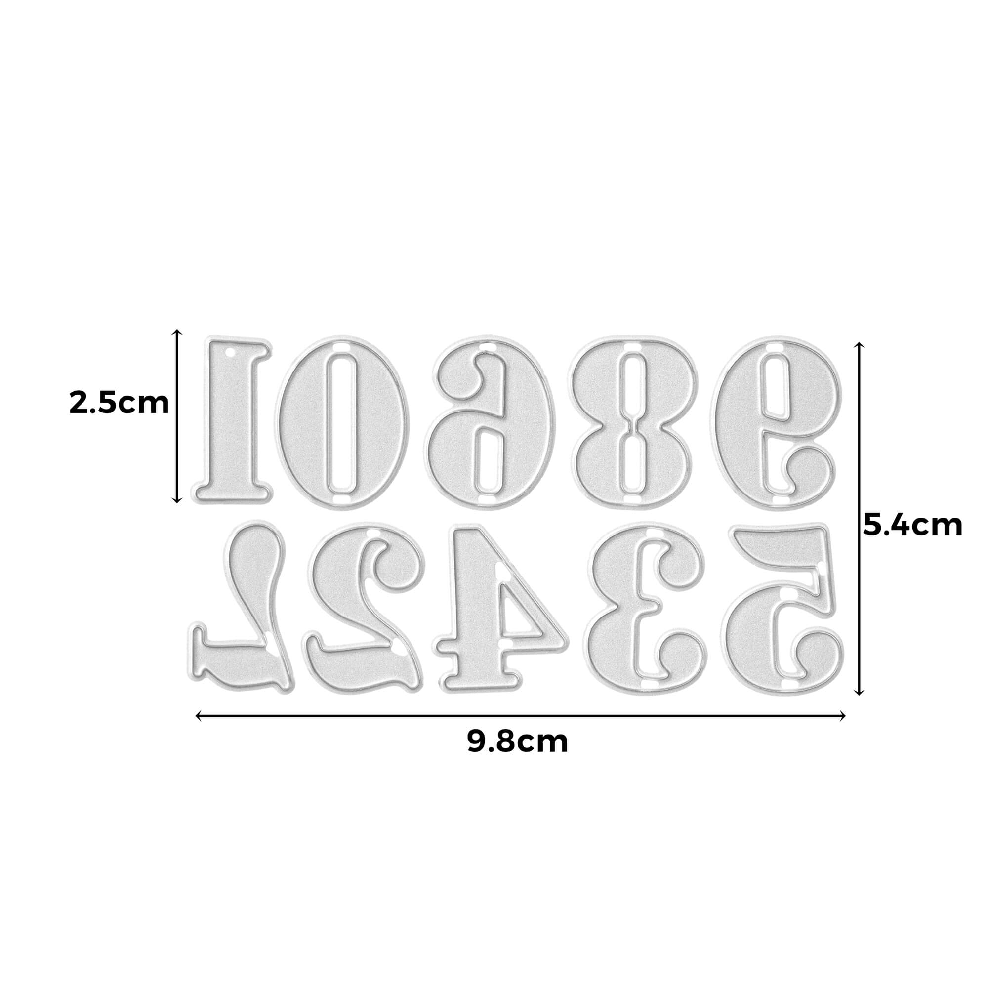 Die Stanzenshop.de Stanzschablone: Zahlen 0-9 bietet weiße Zahlenformen aus Kunststoff (0-9), jeweils 2,5 cm hoch, ganzer Bogen 9,8 x 5,4 cm-ideal zum Basteln oder Scrapbooking und perfekt für kreative Bastelprojekte.