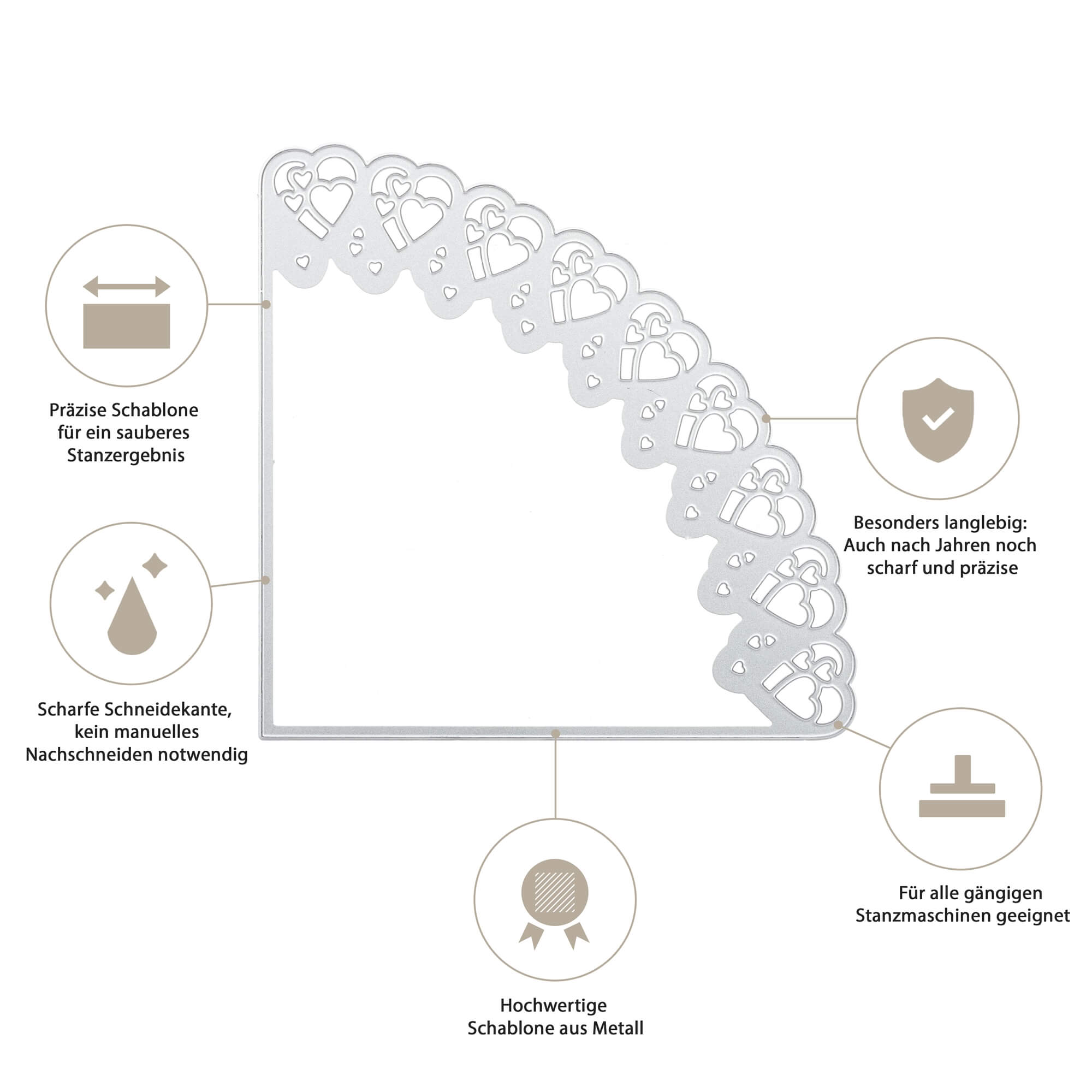 Die Stanzenshop.de Stanzschablone: Schultüte mit Herz-Ecken-Motiven und vier deutschen Textblasen für Präzision, Haltbarkeit, scharfe Kanten und Stanzmaschinen-Kompatibilität - ein Must-Have Bastelzubehör!.