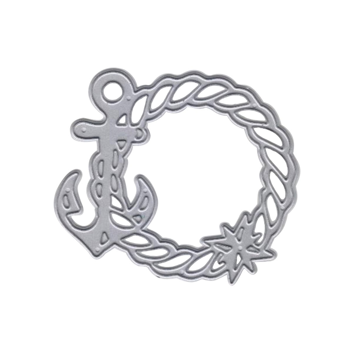 Die Stanzschablone Anker im maritimen Seilrahmen von Stanzenshop.de ist ideal, um Bastelprojekte oder Sommerkarten mit maritimem Flair und nautischem Akzent durch einen Anker im Seilrahmen samt Stern zu gestalten.