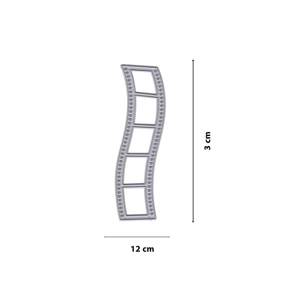 Größenangabe für Stanzschablone Filmstreifen
