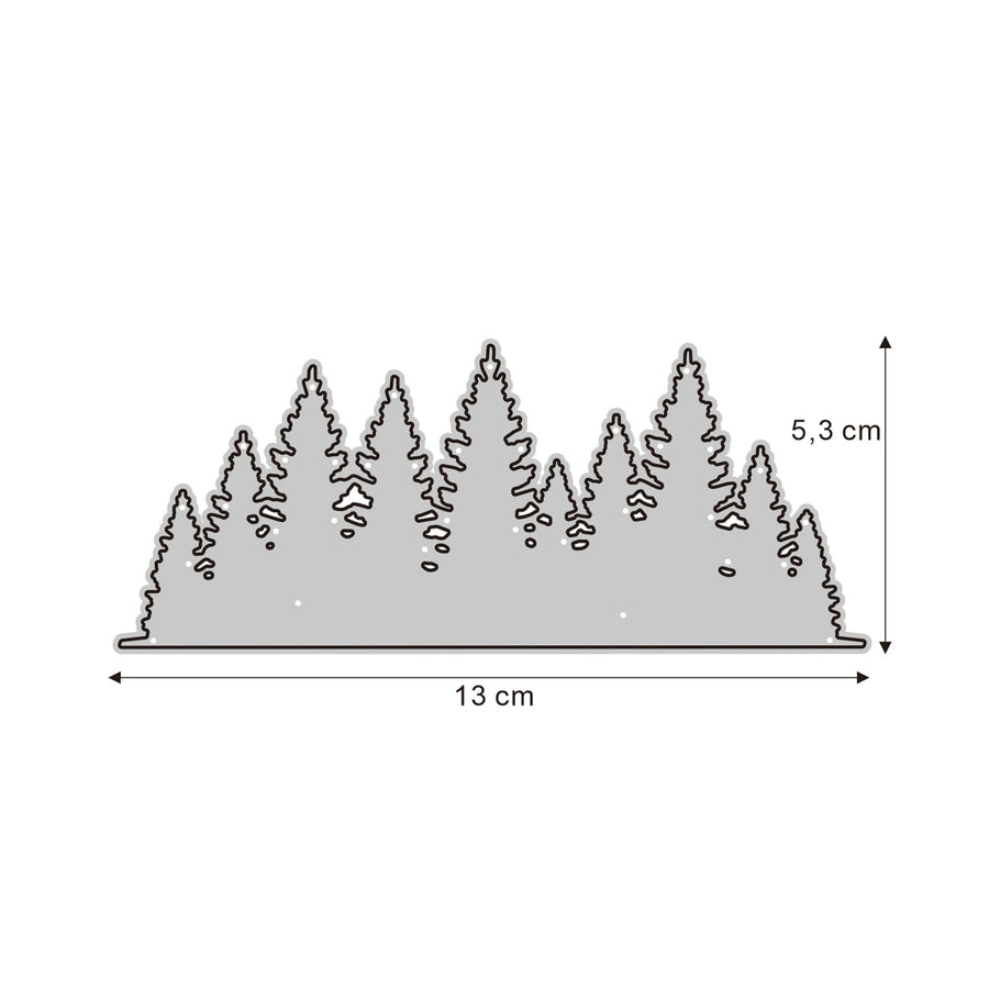 Größenangabe für Stanzschablone Wald-Horizont