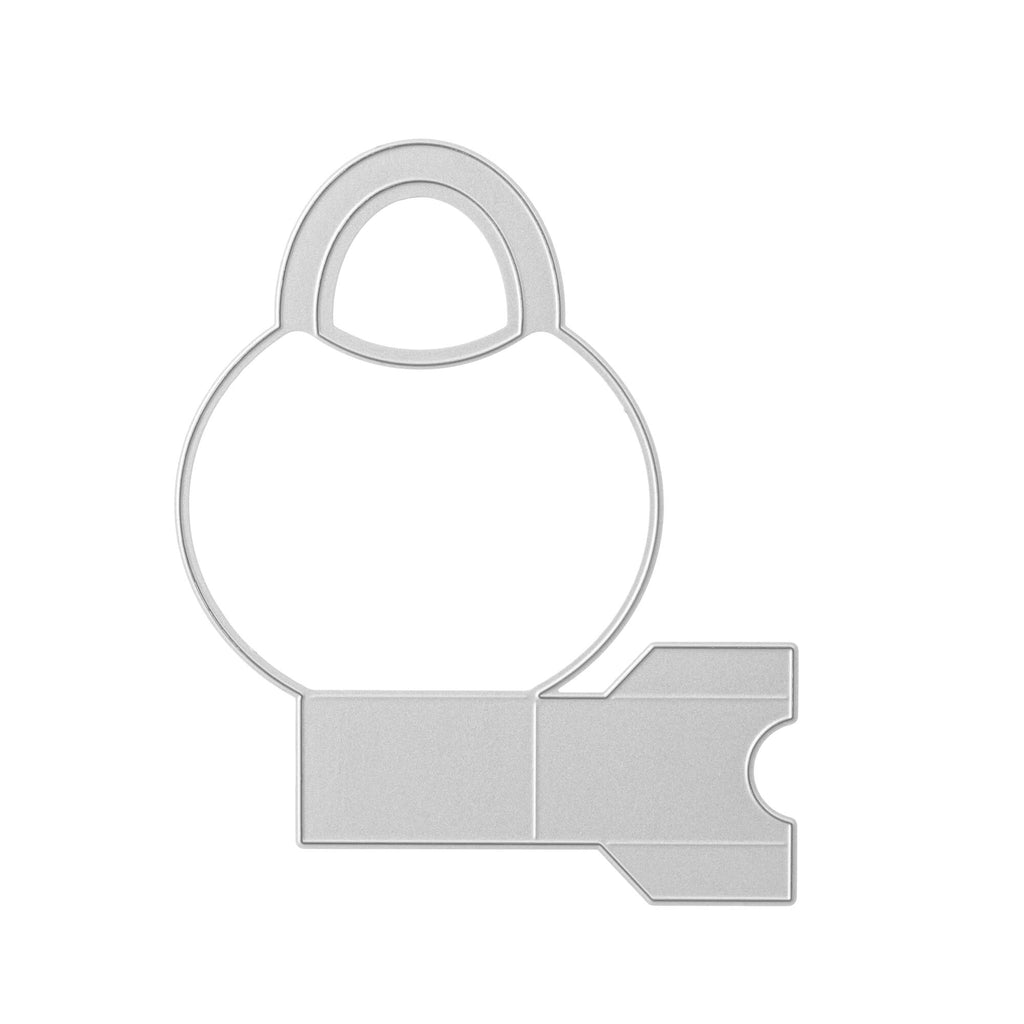 Ein Stanzschablonen-Bastelset Handtasche mit einem Loch darin auf weißem Hintergrund. Diese geänderte Beschreibung verwendet keines der bereitgestellten Schlüsselwörter. (Marke: Stanzenshop.de)