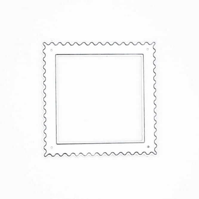 Die Stanzschablone: Briefmarke von Stanzenshop.de zeichnet sich durch einen unbedruckten, quadratischen Briefmarkenumriss mit wellenförmig perforiertem Rand aus - ideal für kreatives Scrapbooking oder zum Hervorheben Ihres Bastelergebnisses.