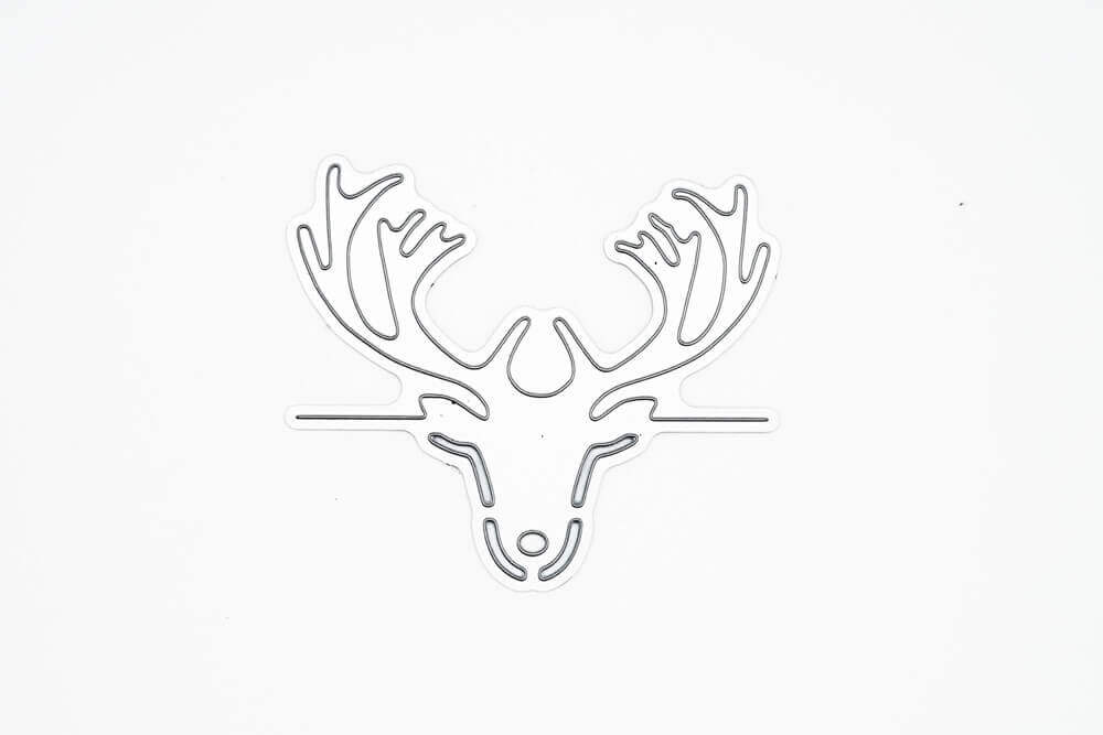 Minimalistische Stanzschablone "Tischkarte Rentierkopf" von Stanzenshop.de - ideal für Scrapbooking und kreative Tischkarten-Bastelprojekte.
