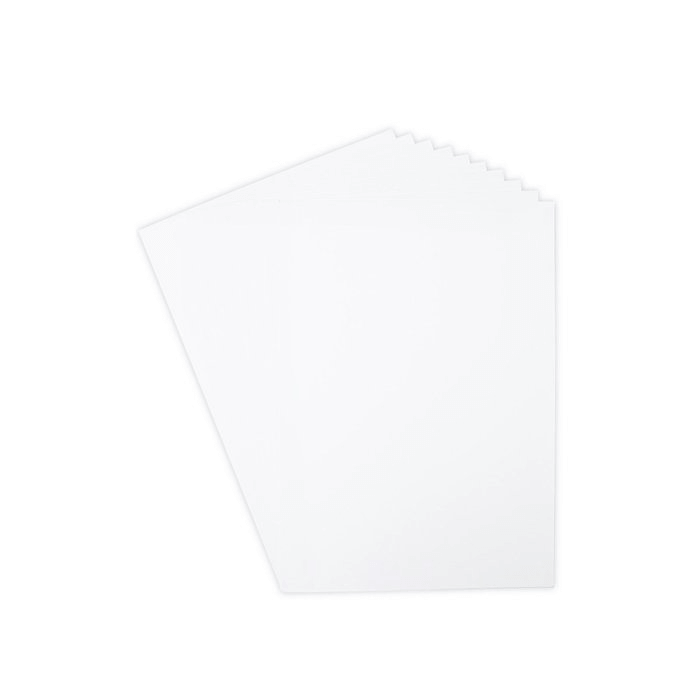 Ein Sizzix • Surfacez Cardstock A4 White 60 St. Blatt Papier auf einer weißen Oberfläche.