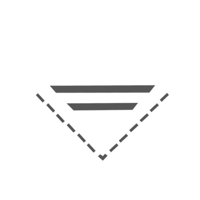 Eine Vaessen Creative Stanzschablonen-Ikone mit einem Dreieck auf weißem Hintergrund.