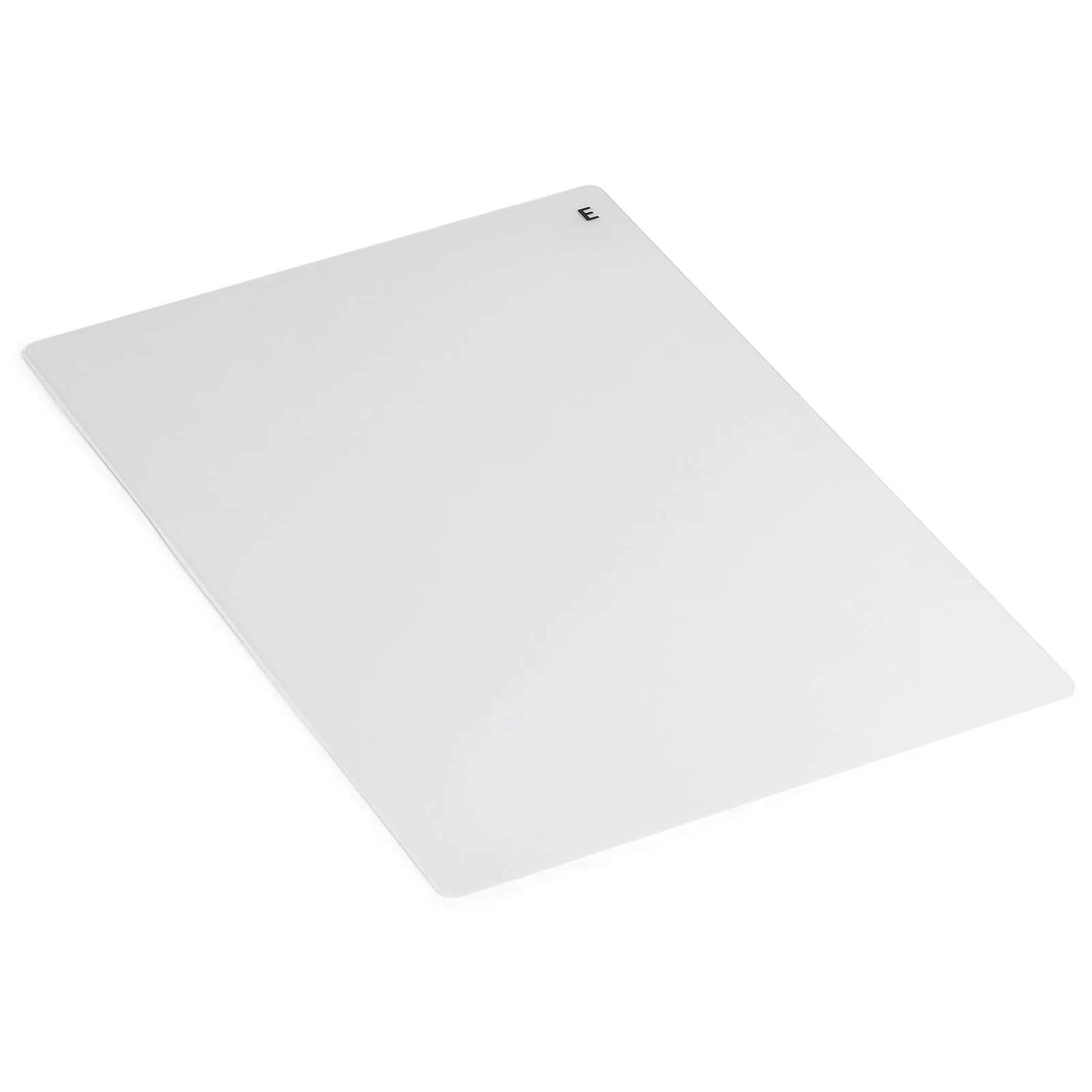 Eine rechteckige, weiße Prägeplatte mit abgerundeten Ecken und einem kleinen "E" oben rechts, entworfen für die Vaessen Creative - Cut Easy A5 Stanz- und Prägemaschine. Marke: Vaessen Creative. Satz von 2.