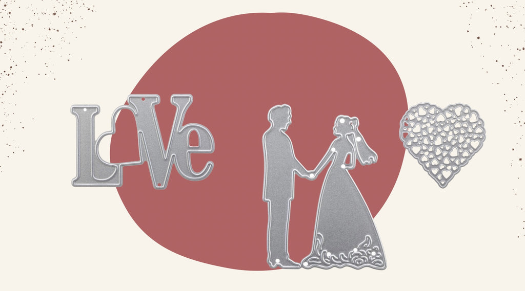Ein Paar hält Händchen mit dem Wort Liebe auf rotem Hintergrund.