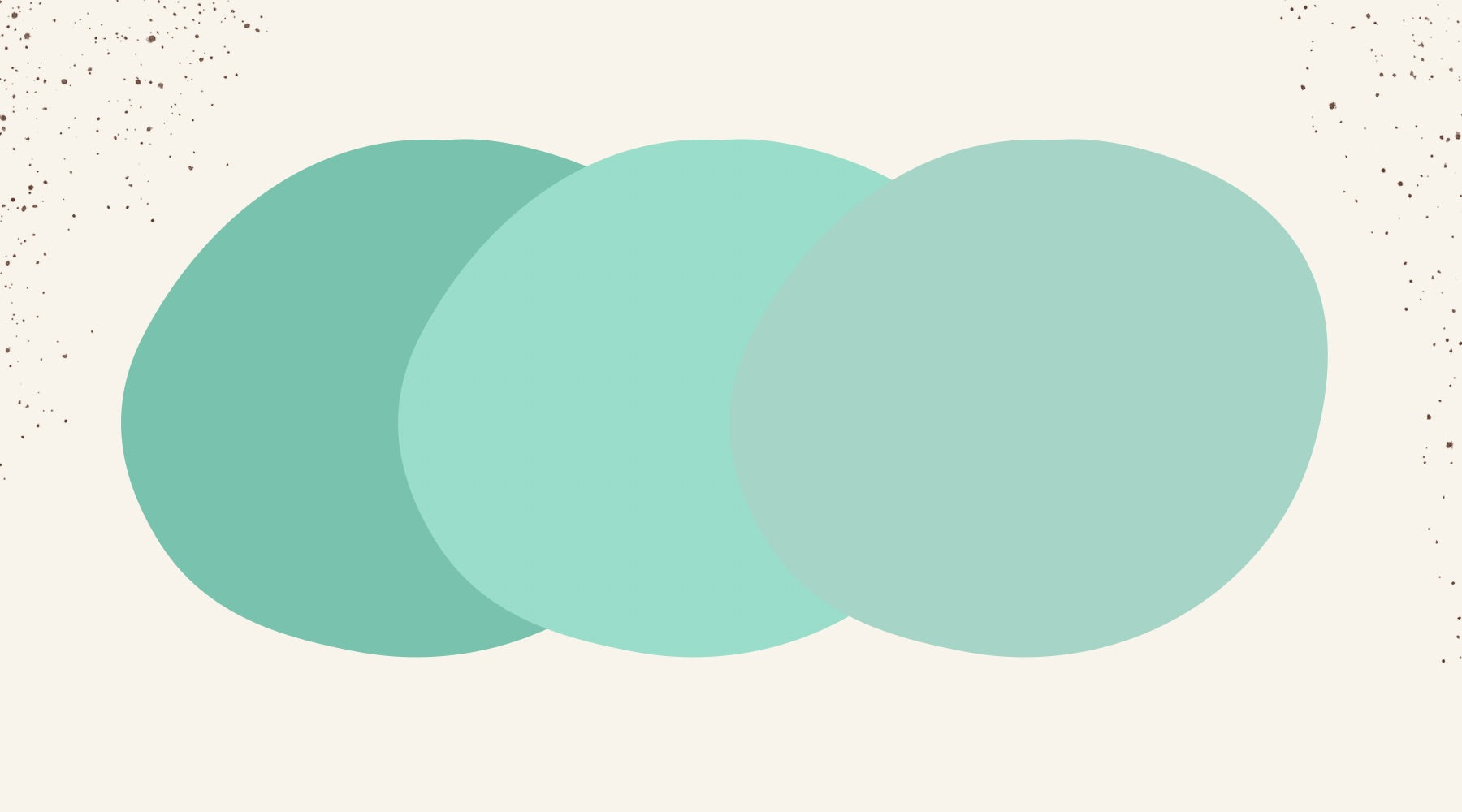 Eine Illustration von drei grünen Eiern auf beigem Hintergrund.