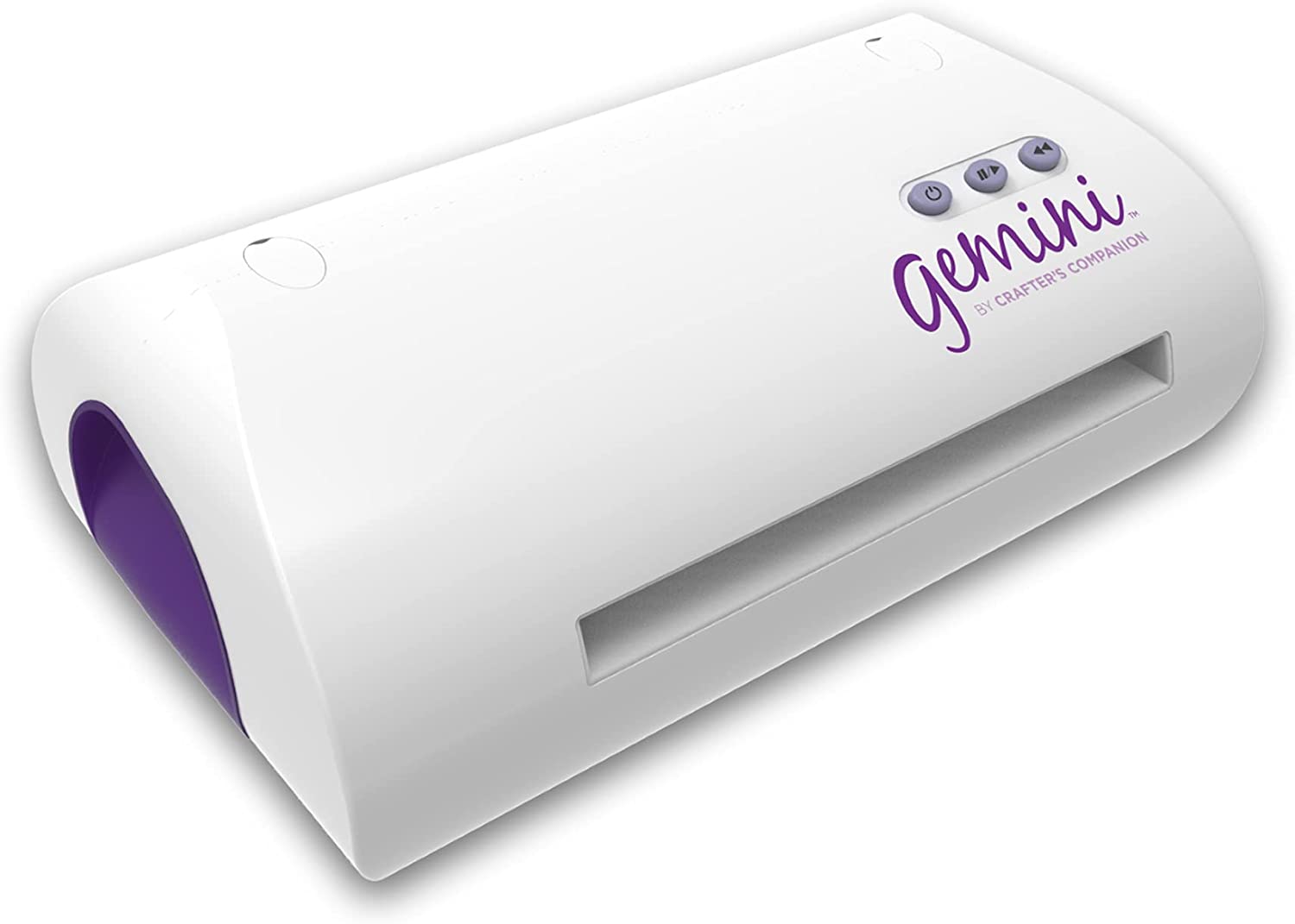 Eine weiß-lila Maschine mit dem Wort Ginni darauf.