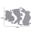 Die "Stanzschablone: Drei verschiedene Kaninchen" von Stanzenshop.de enthält drei Metallstempel (5,7 x 8,7 cm), perfekt zum Basteln zu Ostern und ideal für festliche Bastelprojekte.