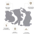 Drei verschiedene Kaninchen-Stanzschablonen von Stanzenshop.de mit scharfen Kanten, langlebig und kompatibel mit allen gängigen Die-Cut-Maschinen - ideal zum Basteln zu Ostern.