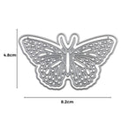 Die Stanzschablone Schmetterling mit extra Umriss von Stanzenshop.de aus Metall ist 4,8 cm hoch und 8,2 cm breit, filigran gestanzt, stanzmaschinen-kompatibel - ideal zum Basteln.