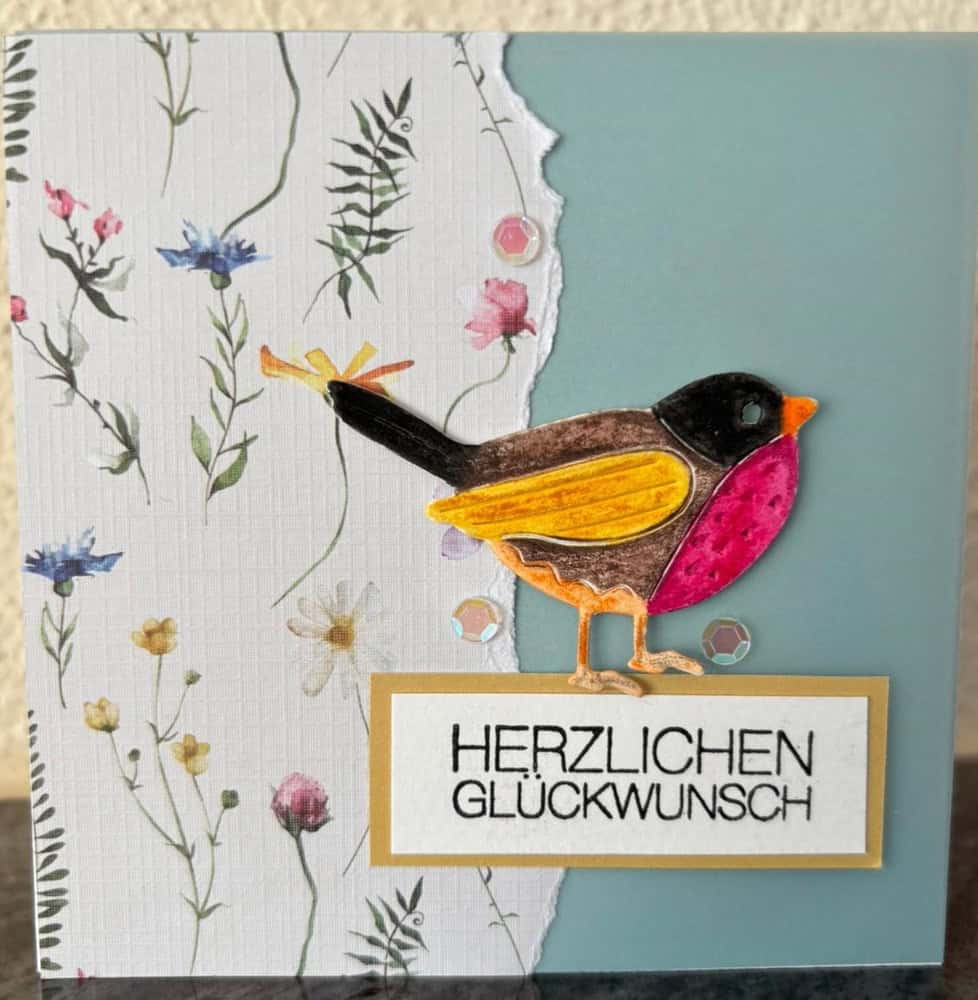 Inspiration Stanzschablone Vier verschiedene Vögel