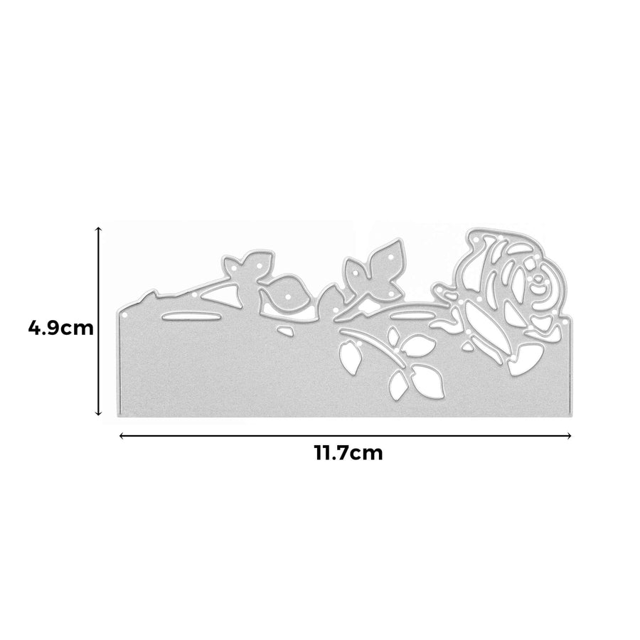 Größenangabe für Stanzschablone Rose als Rand