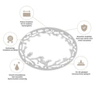 Die Stanzschablone: Kreis mit Ranken von Stanzenshop.de zeichnet sich durch detaillierte Aussparungen, scharfe Kanten, langlebiges und hochwertiges Metall aus - ideal für Scrapbooking und Bastelprojekte.