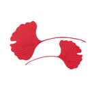 Die Stanzschablone Zwei Ginkgoblätter von Stanzenshop.de zeigt zwei rote Ginkgoblätter mit detaillierten Adern und langen Stielen - ideal für Scrapbooking, Cardmaking oder jedes kreative Bastelprojekt.