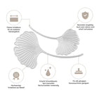 Abgebildet sind zwei "Stanzschablone Zwei Ginkgoblätter" von Stanzenshop.de - gefertigt aus hochwertigem Metall für Präzision, Langlebigkeit und scharfe Schnitte - ideal für Scrapbooking und Basteln mit gängigen Stanzmaschinen.