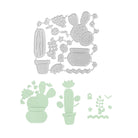 Stanzschablone Kakteenset von Stanzenshop.de: Metallstanzen für Kaktus-, Topf- und Dekoelemente mit passenden grünen Ausstanzungen - perfekt für Scrapbooking und Bastelprojekte.