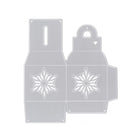 Die Stanzschablone: Schachtel mit Prägung von Stanzenshop.de ist ein flacher, ungefalteter Ausschnitt mit floralen Mustern, perfekt für Schachtelbasteln oder charmante Gastgeschenke. Einfach zu einer dekorativen Schachtel oder einem Behälter zusammengesetzt.