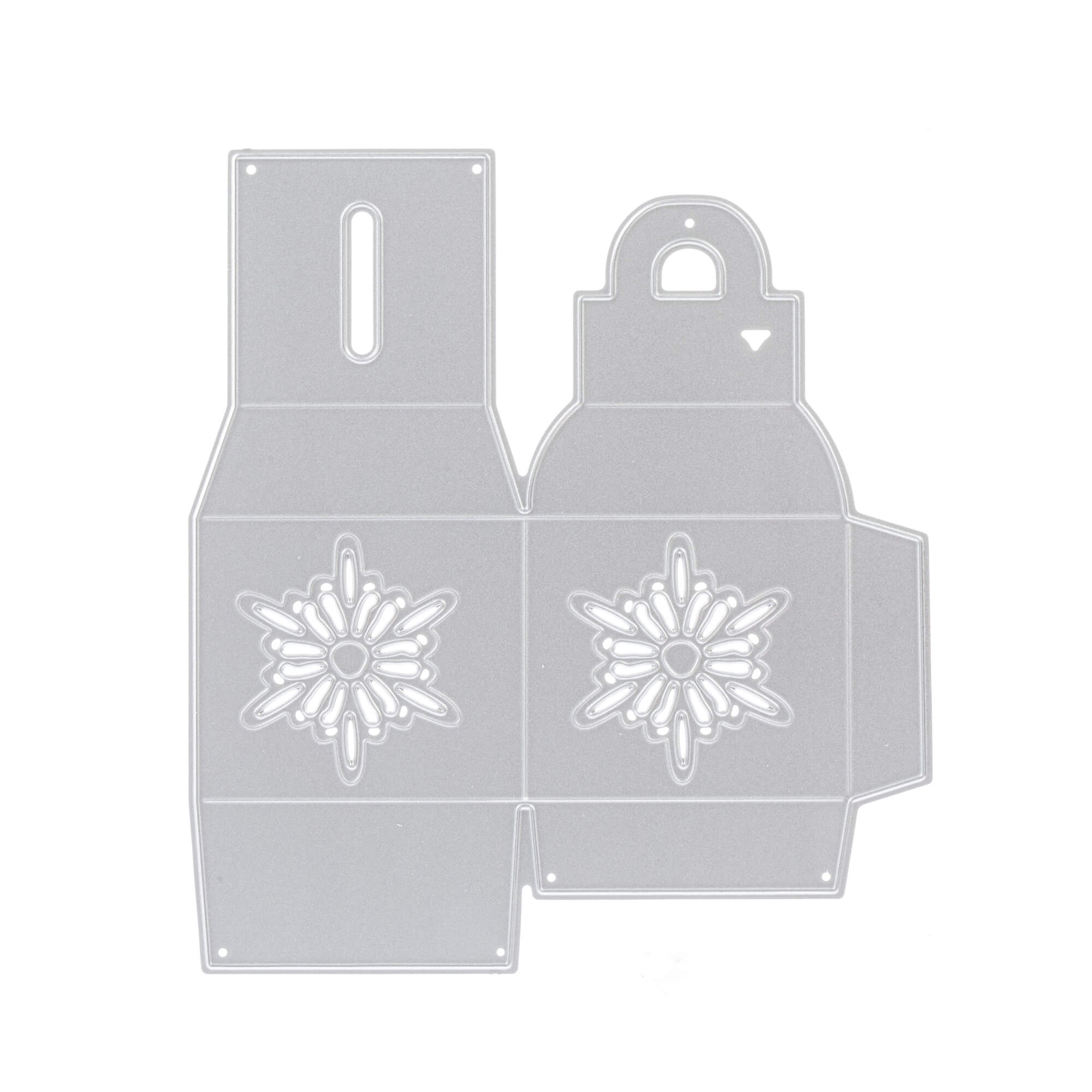 Die Stanzschablone: Schachtel mit Prägung von Stanzenshop.de ist ein flacher, ungefalteter Ausschnitt mit floralen Mustern, perfekt für Schachtelbasteln oder charmante Gastgeschenke. Einfach zu einer dekorativen Schachtel oder einem Behälter zusammengesetzt.