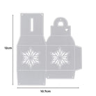 Die Stanzschablone "Schachtel mit Prägung" von Stanzenshop.de ist eine flache, graue Kartonvorlage mit floralem Ausschnitt, ideal zum Basteln oder für Gastgeschenke. Maße: 12 cm hoch, 10,7 cm breit; inkl. Faltlinien.