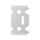 Die Stanzschablone Schachtel in Bonbonform von Stanzenshop.de ist ein silberner flacher Kartonausschnitt mit herzförmigen Kanten, Falzlinien und einem rechteckigen Fenster - ideal für Schachtel Basteln oder einzigartige Gastgeschenke.