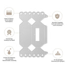 Stanzschablone Schachtel in Bonbonform von Stanzenshop.de: Silberne Metalldie mit Herzrand, ideal für Schachtel Basteln oder Gastgeschenke. Präzise, langlebig, scharf und passend für Standardmaschinen.