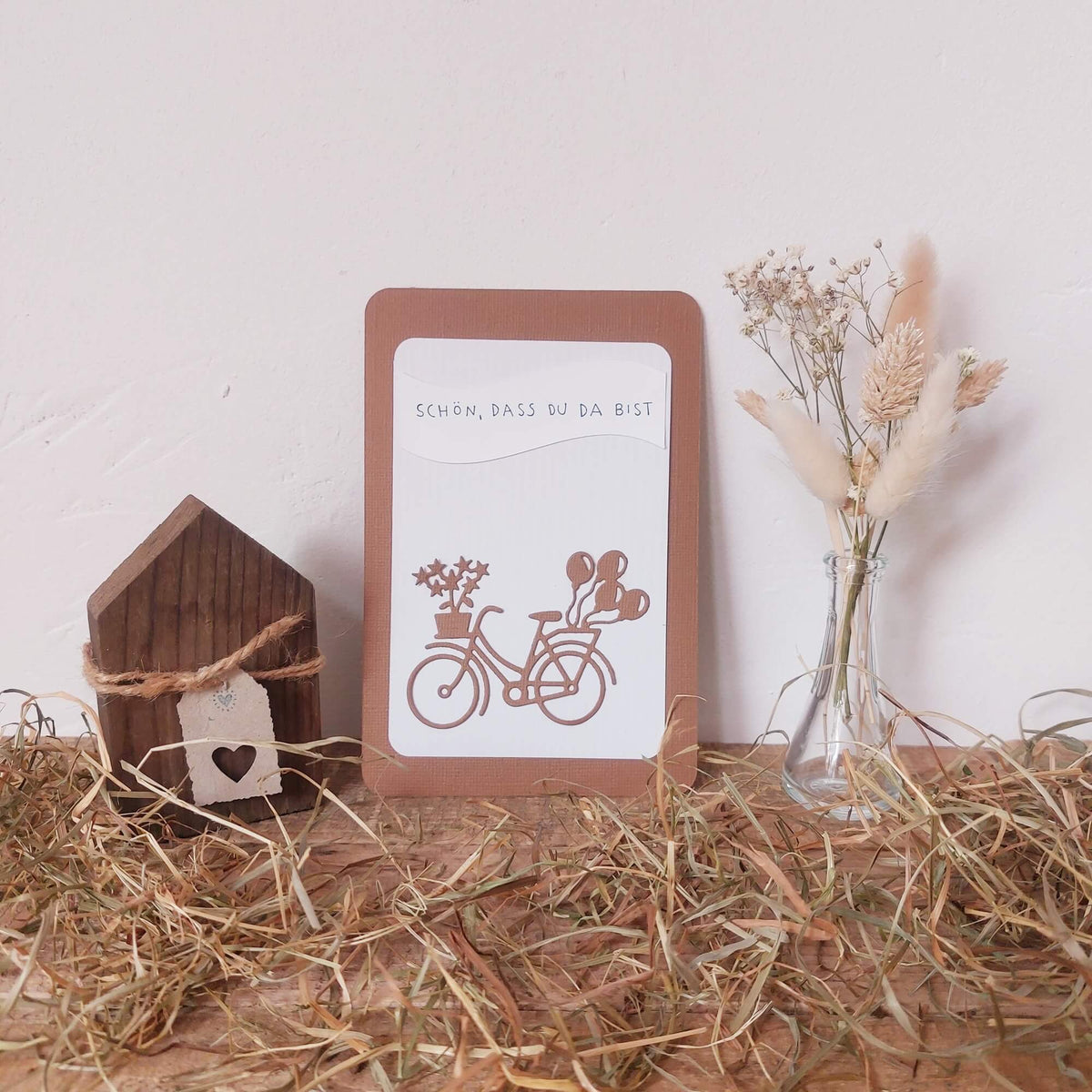 Inspiration Stanzschablone Fahrrad mit Blumen