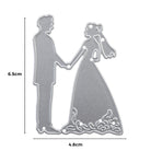 Stanzschablone Brautpaar von Stanzenshop.de - silberne Metallschablone (6,5 x 4,8 cm) als Brautpaar, ideal für Hochzeitseinladungen und kompatibel mit allen gängigen Stanzmaschinen.