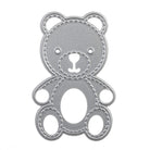 Die Stanzschablone Teddybär von Stanzenshop.de ist eine Metallic-Stanzform in Teddybärform mit gestickten Details, Augenlöchern und großen Ausschnitten - ideal für Basteln und Scrapbooking-Projekte.