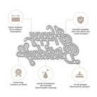 Die Stanzschablone Stanzenshop.de Schriftzug Happy Birthday mit Luftballons zeichnet sich durch Präzision, Haltbarkeit, Qualität, Schärfe und Kompatibilität aus.