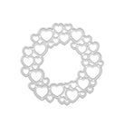 Die "Stanzschablone Kreis aus Herzen" von Stanzenshop.de zeigt einen kreisförmigen Kranz aus ineinander verschlungenen Herzen in verschiedenen Größen - ideal für Scrapbooking, Basteln und als süßes Stanzmotiv.