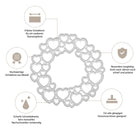 Die Stanzschablone Kreis aus Herzen von Stanzenshop.de ist eine präzise, langlebige Metallstanze in einem Kreis aus Herzen, perfekt für Scrapbooking und Basteln. Mit deutschem Text/Icons, scharfer Kante, hoher Qualität und breiter Kompatibilität.