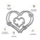 Die Stanzschablone von Stanzenshop.de: Herzkreise in zwei Größen verfügt über ineinandergreifende Herzkreis-Stanzungen aus Metall, die sich durch Präzision und Haltbarkeit auszeichnen - perfekt für Bastelkarten und kompatibel mit den meisten gängigen Stanzmaschinen.