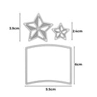 Die Stanzschablone: Stern mit Rahmen von Stanzenshop.de enthält sternförmige Metallstempel (3,9cm & 2,4cm hoch) und einen rechteckigen Stempel (6cm x 5,5cm), ideal für Karten oder Ihr nächstes Bastelergebnis.