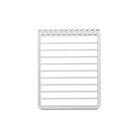 Die Stanzschablone Notizblock von Stanzenshop.de ist ein metallischer Notizblock in Form eines Stanzblocks mit Spiralbindung und neun horizontalen Schlitzen - ideal für Scrapbooking- und Bastelprojekte.