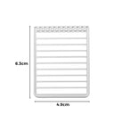 Die Stanzschablone Notizblock von Stanzenshop.de ist eine rechteckige Metallstanze mit horizontalen Schlitzen und Spiralbindung an der Oberseite, die 6,3 x 4,9 cm misst - ideal für kreatives Scrapbooking oder einzigartige Bastelprojekte.