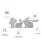 Stanzenshop.de Stanzschablone: Zwei Hasen und eine Blume - präzise, langlebig, hochwertig, mit scharfer Schneide und kompatibel mit gängigen Stanzmaschinen; perfekt zum Basteln.