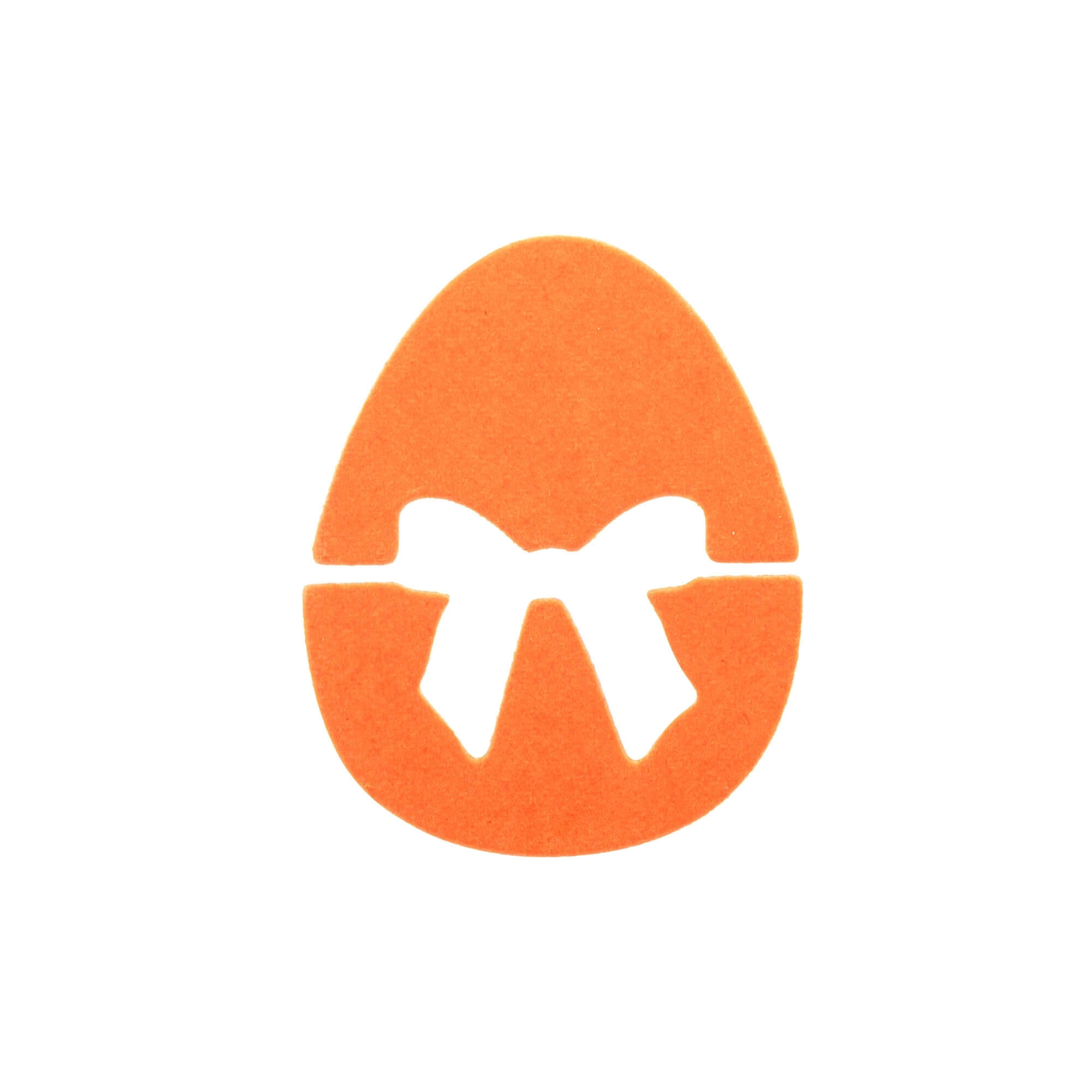 Die Stanzschablone "Osterei mit Schleife" von Stanzenshop.de - dekorativ auf weißem Hintergrund arrangiert, ideal für kreative Osterbasteleien.