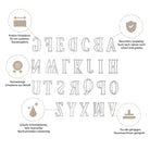 Die Stanzschablone Großes Alphabet Buchstaben von Stanzenshop.de bietet präzise, langlebige Metall-Buchstaben (A-Z) mit scharfen Kanten-perfekt für Scrapbooking und kompatibel mit gängigen Maschinen.