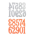 Die Stanzschablone Große Zahlen von Stanzenshop.de verfügt über metallische, umgedrehte und orangefarbene, aufrecht stehende Zahlen 0-9 - perfekt zum Basteln, Scrapbooking, oder als vielseitige Stanzschablone Zahlen in all Ihren kreativen Projekten.