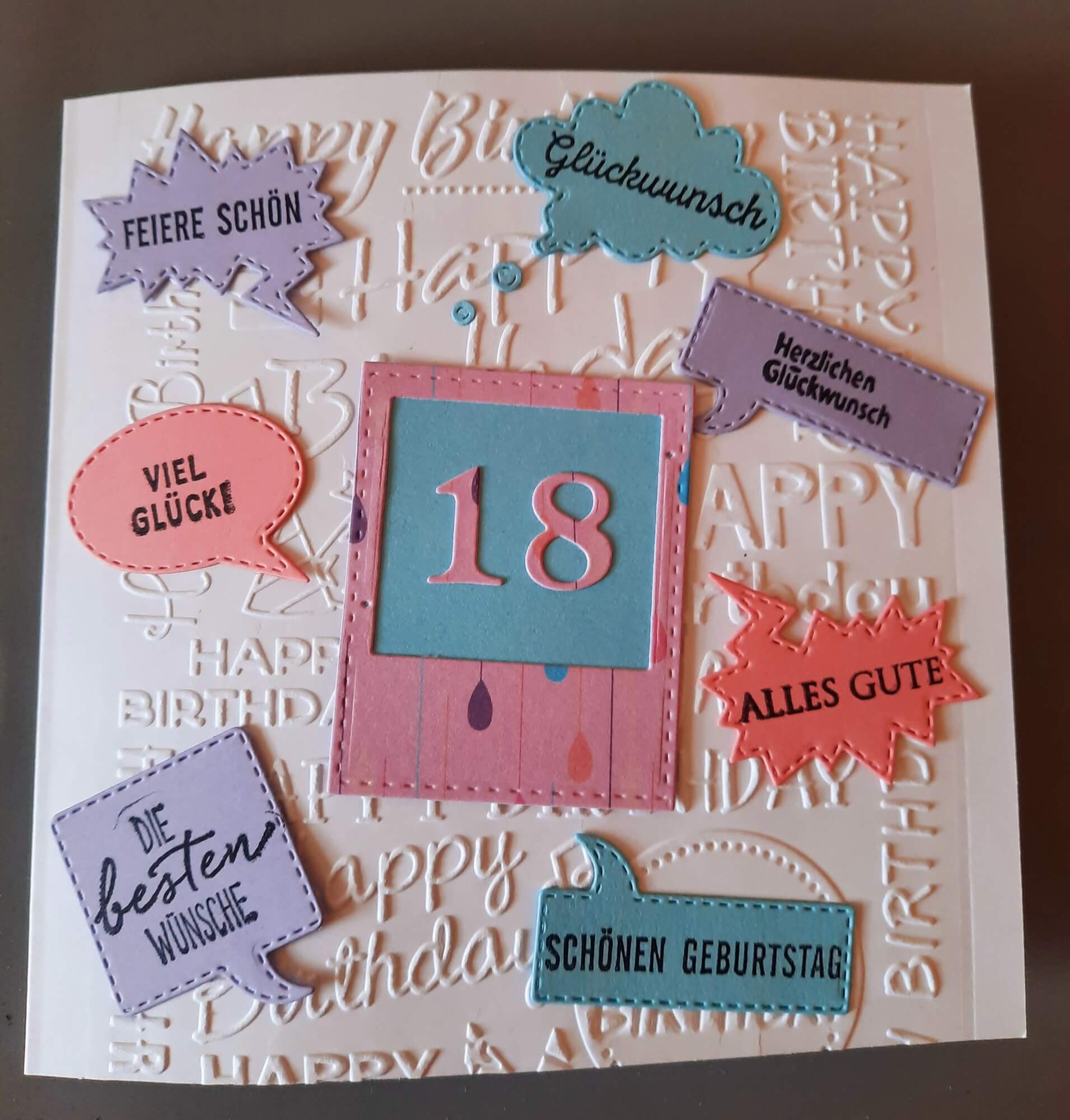 Gestalte kreative Geburtstagskarten mit dem Stanzschablone Set mit neun Sprechblasen von Stanzenshop.de - perfekt für individuelle Glückwünsche zum 18. Geburtstag!.