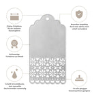 Die Stanzschablone "Anhänger mit Verzierung" von Stanzenshop.de ist eine langlebige, scharfe Metallstanze mit floralem Ausschnitt, kompatibel mit Stanzmaschinen - ideal für Scrapbooking und perfekte Bastelergebnisse.