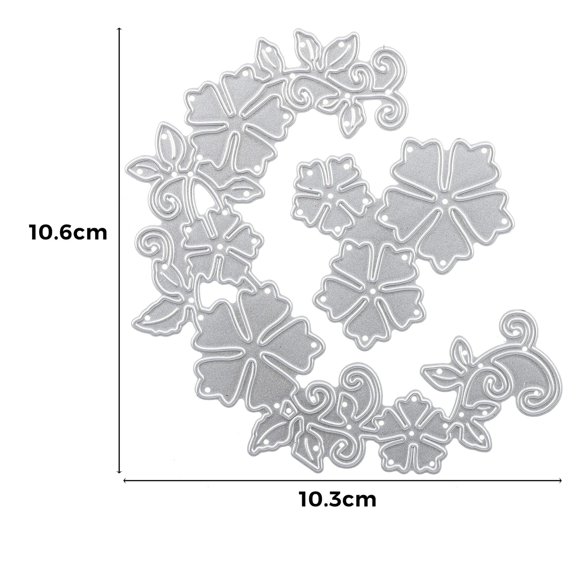 Stanzschablone: Blumenrand von Stanzenshop.de (10,6 x 10,3 cm) bietet eine geschwungene Blumen- und Blatt-Metallstanze - ideal für Bastelprojekte und um Ihren Scrapbooking-Kreationen Eleganz zu verleihen.