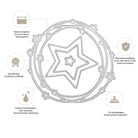 Die Stanzschablone: Sternenkranz von Stanzenshop.de bietet vier Stern- und Kreisstanzen aus Metall mit deutschem Text - ideal für Scrapbooking und Bastelprojekte. Genießen Sie präzises Schneiden, Haltbarkeit und Kompatibilität mit Standard-Stanzmaschinen.