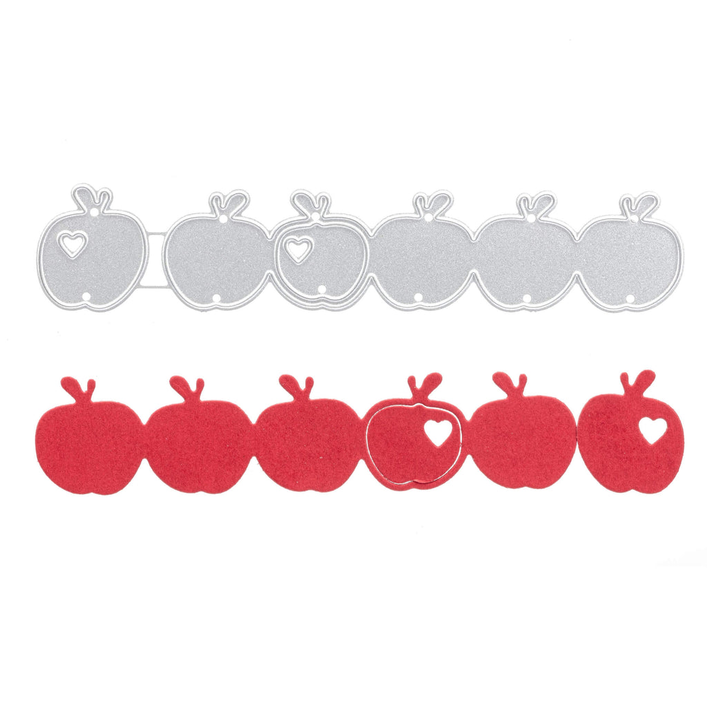 Ein Satz Stanzschablonen: Apfelreihe Äpfel von Stanzenshop.de in verschiedenen Größen.