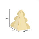 Ein kleines, beiges 3D-Baumobjekt mit abgesteppten Kanten (7,2 cm x 5 cm), ideal als kreative Weihnachtsverpackung, hergestellt mit der "Stanzschablone: Tannenbaumschachtel" von Stanzenshop.de.